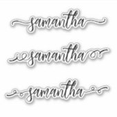 Handgeschreven naam Monogram penseelscript vierkan Sticker (Voorkant)