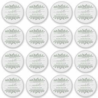 Handgeschreven naam Sage Green Botanical Handgemaa Sticker