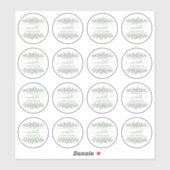 Handgeschreven naam Sage Green Botanical Handgemaa Sticker (Vel)