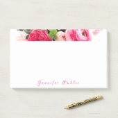 Handgeschreven Naam Tekst Waterverf Rozen Sjabloon Post-it® Notes (Op bureau)