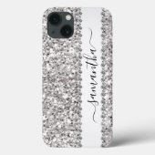 Handgeschreven naam White Diamond Glitter Case-Mate iPhone Case (Achterkant)