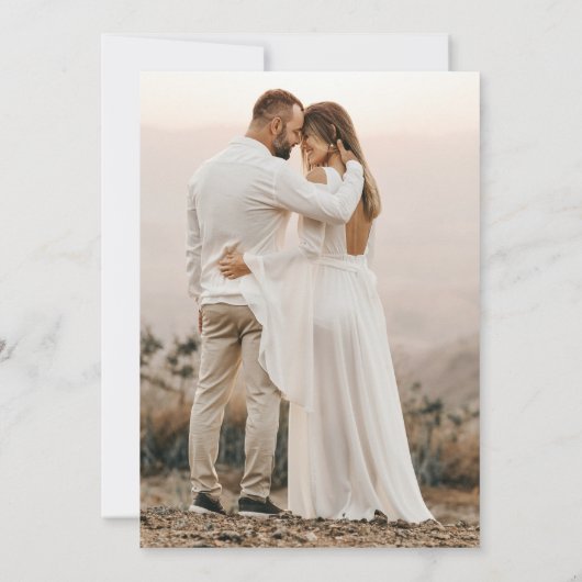 Handgeschreven Niets Fancy Gewoon Liefde Bruiloft Kaart (Achterkant)