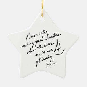 Handgeschreven Nooit Stoppen met Zeilen Inspireren Keramisch Ornament