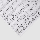 Handgeschreven  pagina Muziek wit Tissuepapier (Detail)