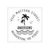 Handgeschreven Palms-Tree Tropical Return-adres Rubberstempel (Afrduk)