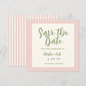 Handgeschreven pastel Retro Trouwen Save The Date (Voorkant / Achterkant)