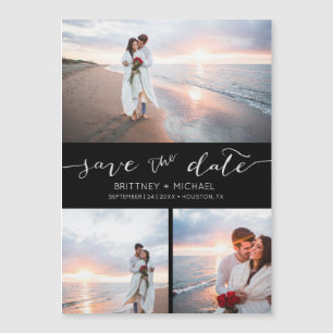Handgeschreven Photo Collage Black Save the Date
