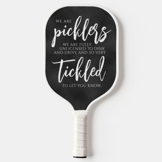 Handgeschreven Picklers knipperen en roze station. Pickleball Paddle (Achterkant)