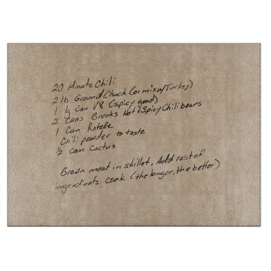 Handgeschreven Recipe Family Keepomwille Custom Ph Snijplank (Voorkant)