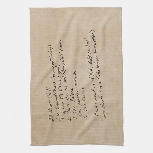 Handgeschreven Recipe Family Keepomwille Custom Ph Theedoek (Verticaal)