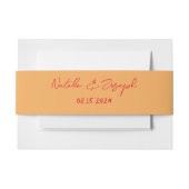 Handgeschreven retro kleurrijke leuke moderne brui uitnodigingen wikkel (Voorkant Voorbeeld)