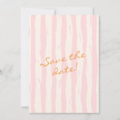 Handgeschreven Retro Pinstripes Kleurrijke Leuke H Save The Date (Voorkant)
