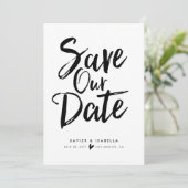 Handgeschreven Save The Date-aankondiging Date (Staand voorkant)