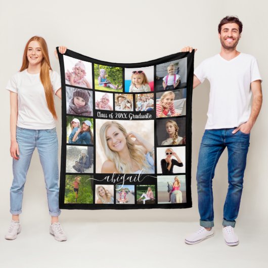 Handgeschreven script 19 Photo Collage Afstuderen  Fleece Deken (In situ)