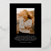 Handgeschreven script 2 Photo Afstuderen Folie Uitnodiging (Achterkant)