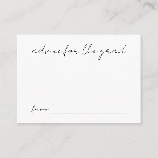 Handgeschreven Script Afstuderen Advies voor het A Informatiekaartje (Voorkant)