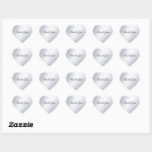 Handgeschreven Script Bedankt Script Nep Zilver Hart Sticker (Vel)