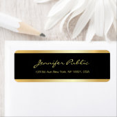 Handgeschreven Script Black en Gold Elegant Sjablo Etiket (Insitu)