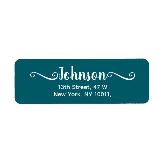 Handgeschreven Script Blauwe Label (Voorkant)