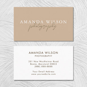 Handgeschreven script Boho Beige Brown Visitekaartje