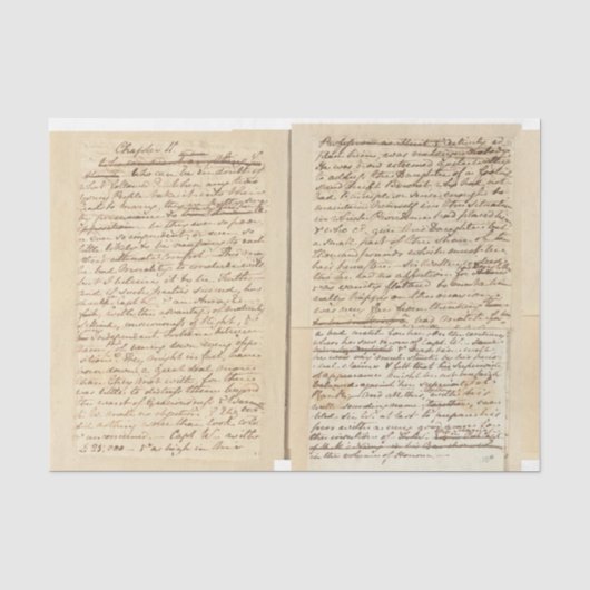 handgeschreven script Britse 1700s Tissuepapier (Voorkant)