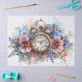  handgeschreven Script Clock Rozen Decoupage Tissuepapier (Craft)