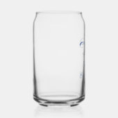 Handgeschreven Script Coquette Bow Blue Vrijgezell Blikvorm Glas (Rechts)