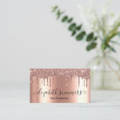 Handgeschreven Script Custom Roos Gold Glitter Mod Visitekaartje (Staand voorkant)