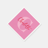 Handgeschreven script Eigenzinnige Whimsy Monogram Servet (Hoek)