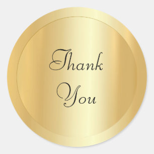 Handgeschreven script elegant Faux Gold Modern Tre Ronde Sticker