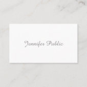 Handgeschreven script elegant minimalistisch platt visitekaartje (Voorkant)