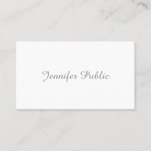 Handgeschreven script elegant minimalistisch platt visitekaartje (Voorkant)