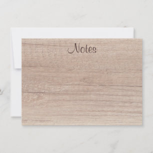 Handgeschreven script Elegant Natural Wood Kijk ui Notitiekaartje