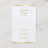 Handgeschreven Script Elegant Wit Marmer Goud Visitekaartje (Achterkant)