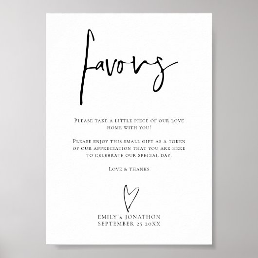 Handgeschreven Script Favorieten Afdrukbare trouwt Poster (Voorkant)