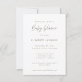 Handgeschreven Script Floral Lijst Baby shower Kaart (Achterkant)