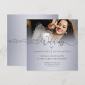 Handgeschreven script foto trouwkaart save the date (Voorkant / Achterkant)