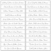 Handgeschreven Script Gastnamen Labels Wit (Voorkant)