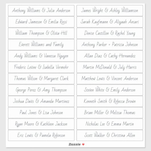 Handgeschreven Script Gastnamen Labels Wit (Vel)