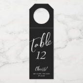 Handgeschreven script juicht tabelnummer flesje La Flessenhanger (Voorkant)