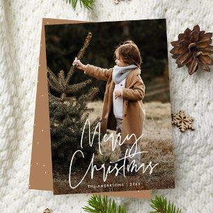 Handgeschreven Script Kameel Prettig Kerstmis Foto Feestdagenkaart