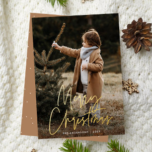 Handgeschreven Script Kameel Prettig Kerstmis Foto Folie Feestdagenkaart