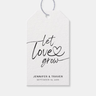 Handgeschreven script Laat liefde groeien Trouwges Cadeaulabel