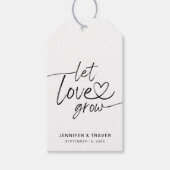 Handgeschreven script Let Love Grow Wedding Favor Cadeaulabel (Voorkant)