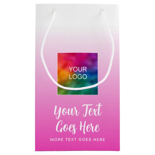 Handgeschreven Script Logo Hier Roze Aangepaste Sj Klein Cadeauzakje (Achterkant)