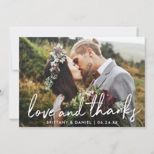 Handgeschreven Script Love and Bedankt Wedding (Voorkant)