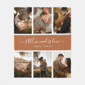 Handgeschreven Script met Namen 6-Foto Fleece Deken (Voorkant)