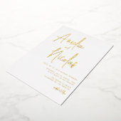 Handgeschreven script minimalistische bruiloft folie uitnodiging (Gedraaid)