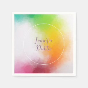 Handgeschreven Script Modern Bright Colors Sjabloo Servet