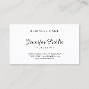 Handgeschreven script Modern Elegant Minimalist Pl Visitekaartje